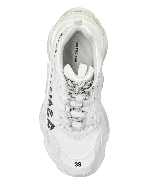 Balenciaga White Sports Shoes 'Triples S' for men