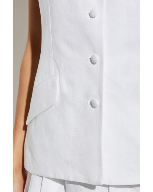 Rag & Bone White Vest With Decorative Flaps