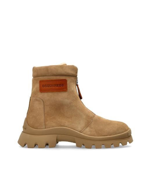 DSquared² Brown Leather Ankle Boots 'Ankle' for men