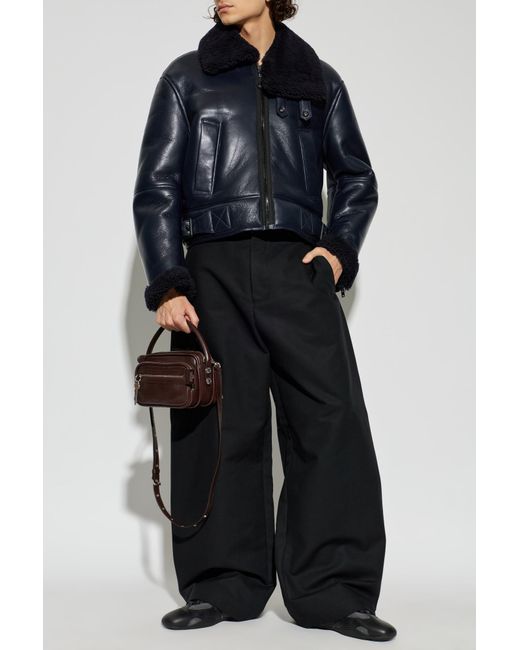 Acne Blue Lambskin Shearling Coat for men