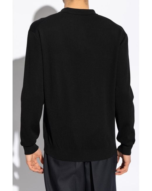 Giorgio Armani Black Wool Polo for men
