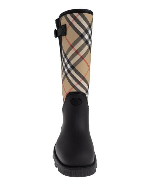 Burberry Natural Plaid-Patterned Wellington Boots for men