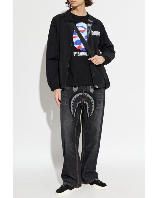 A Bathing Ape Black Jeans With Patch for men