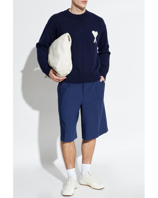 AMI Blue Wool Shorts for men