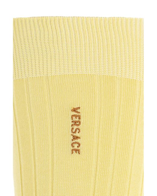 Versace Yellow Socks With Logo