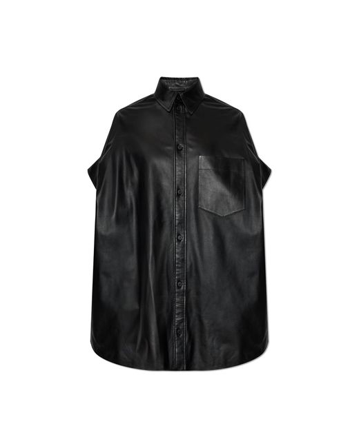 Balenciaga Black Leather Shirt