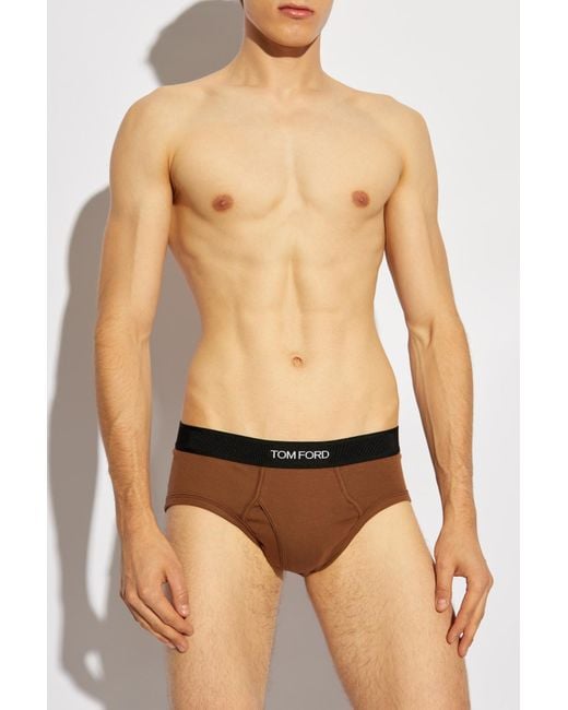 Tom Ford Brown Briefs With Logo for men