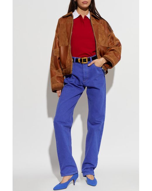 Versace Blue Leather Jacket