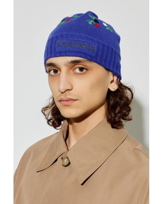 Marni Blue Cap With Embroidery for men