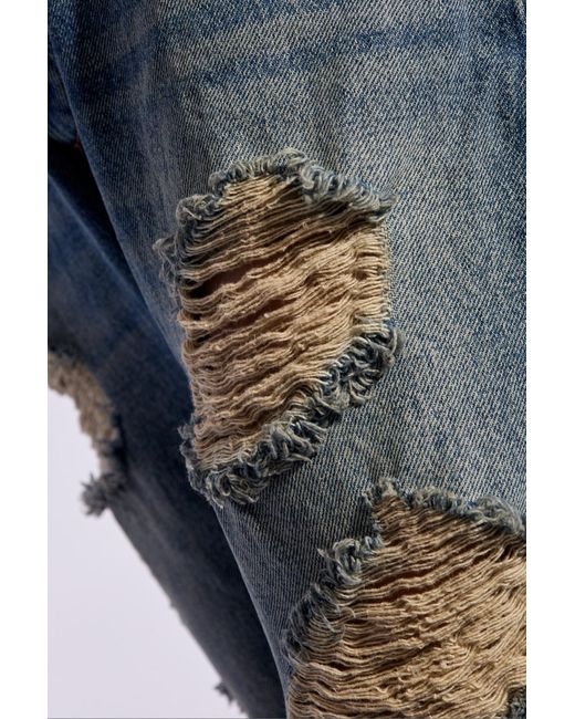 Rhude Blue Jeans With Vintage Effect, for men