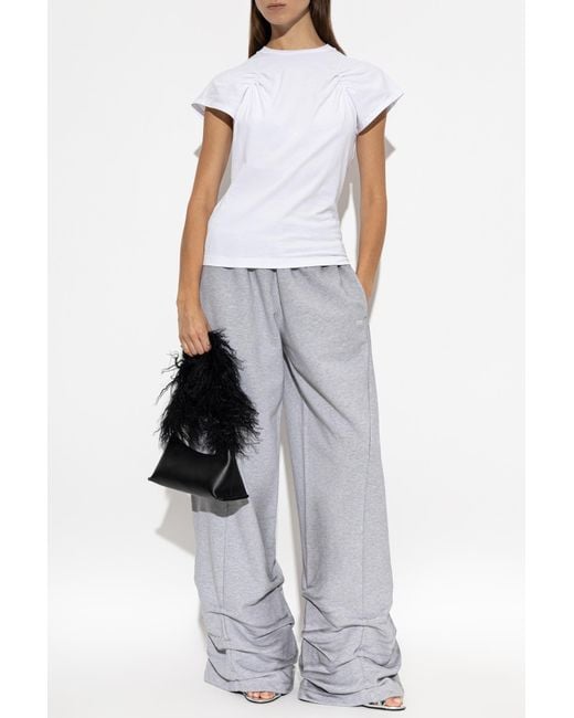 AVAVAV White T-Shirt With Ruching
