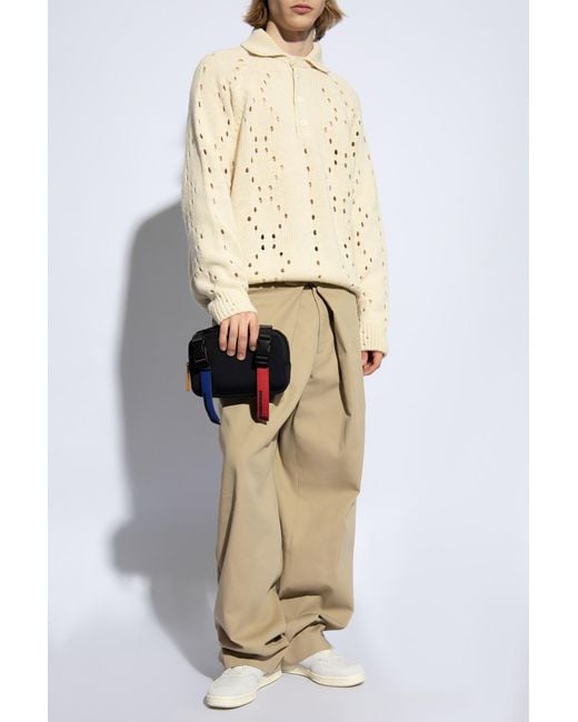 Givenchy Natural Openwork Sweater With Collar for men