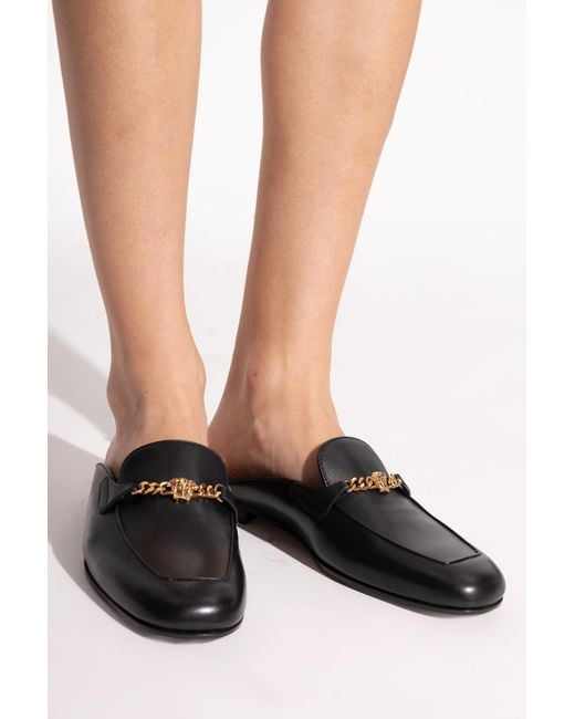 Versace Black Slides With An Applique