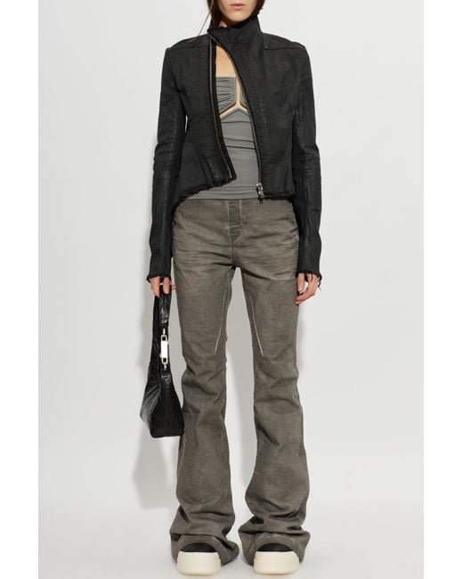 Rick Owens Gray Top With Exposed Shoulders