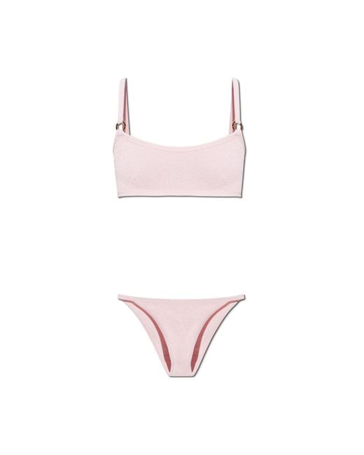 Hunza G Pink Two-Piece Swimsuit 'Iris'