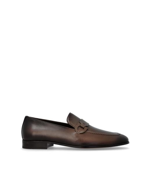Ferragamo Brown Leather Shoes Bonny for men