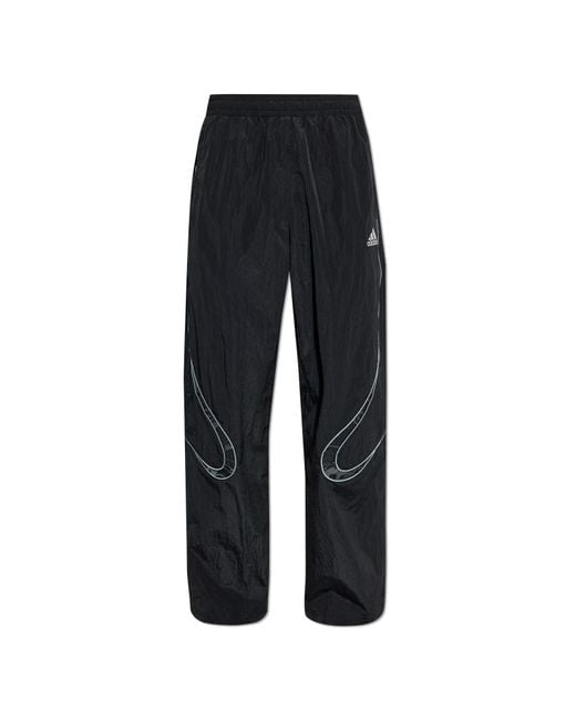Adidas Originals Black Nylon Pants With Logo for men