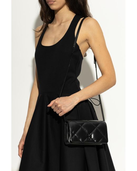 Tory Burch Black Chain Wallet 'Kira Diamond'