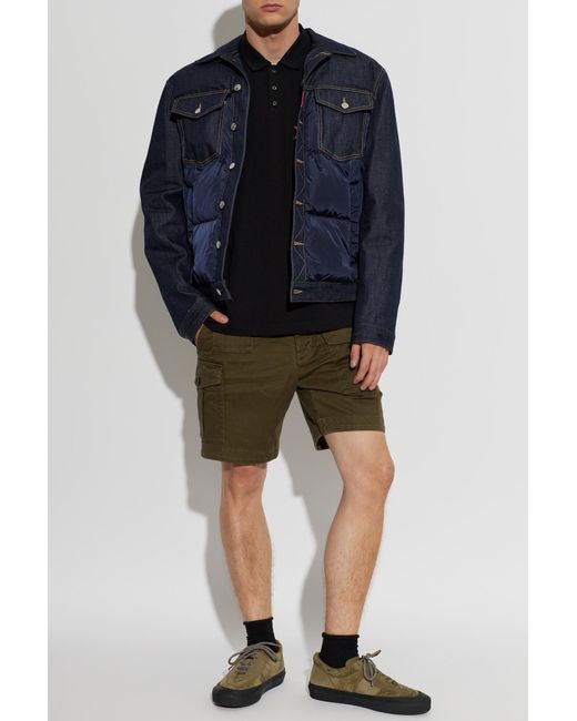 DSquared² Green Cargo Shorts for men