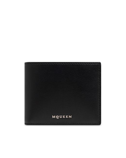 McQueen Black Sophisticated Logo Wallet for men