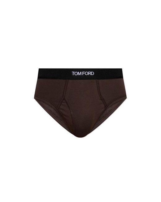 Tom Ford Black Briefs With Logo for men