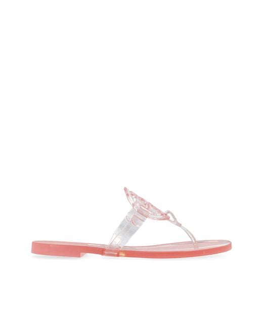 Tory Burch Pink Rubber Flip-Flops "Miller"