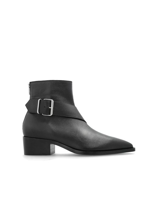 Alexander McQueen Black Leather Ankle Boots With Heels for men