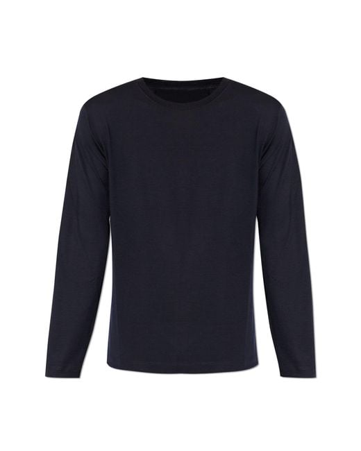 Sease Blue Wool Long-Sleeve T-Shirt for men