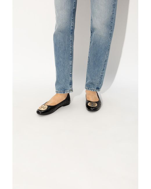Tory Burch claire Quilted Ballet Flats in Black Lyst UK