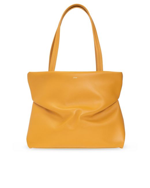 Chloé Leather 'judy' Shopper Bag in Yellow - Lyst
