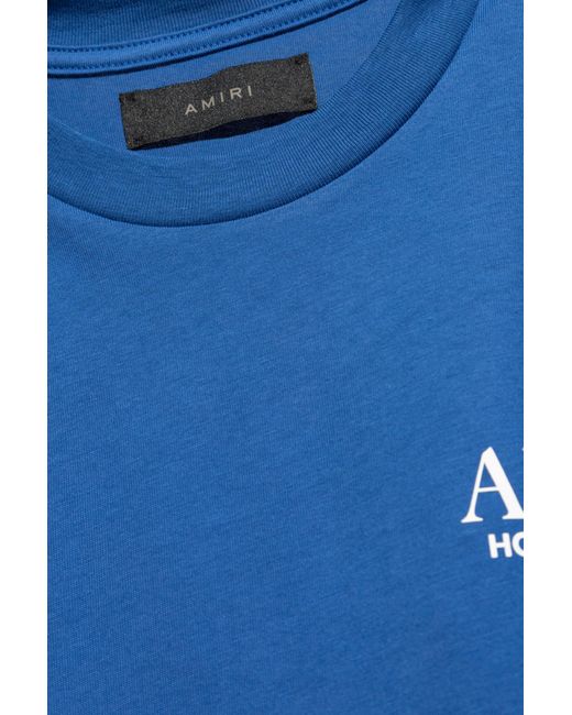Amiri Blue T-shirt With Logo, for men