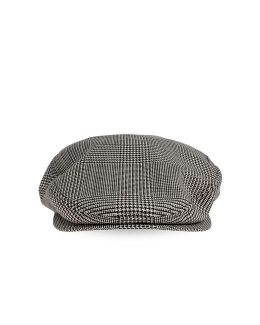 Dolce & Gabbana Gray Woolen Houndstooth Flat Cap for men