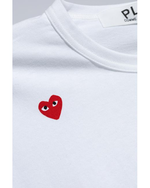 COMME DES GARÇONS PLAY White T-Shirt With Logo for men