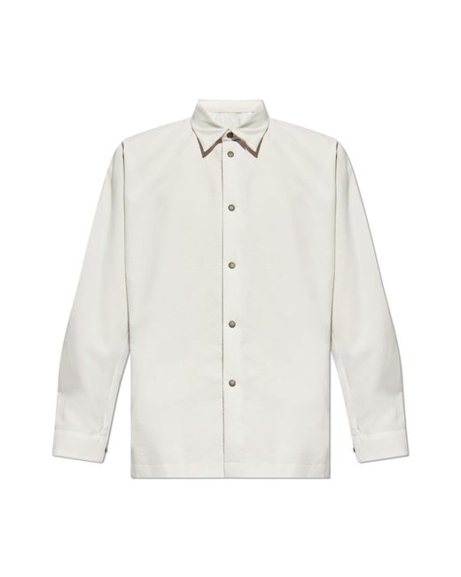 Homme Plissé Issey Miyake White Long-Sleeve Shirt for men
