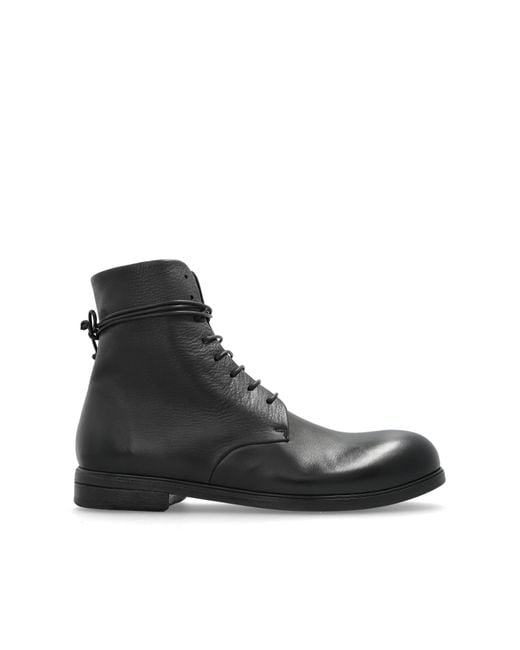 Marsèll Black Leather Ankle Boots Zucca for men