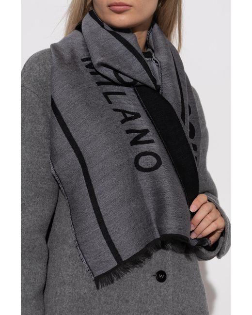 Moschino Black Scarf With Logo