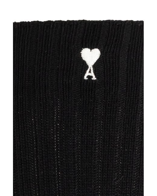 AMI Black Socks With Logo