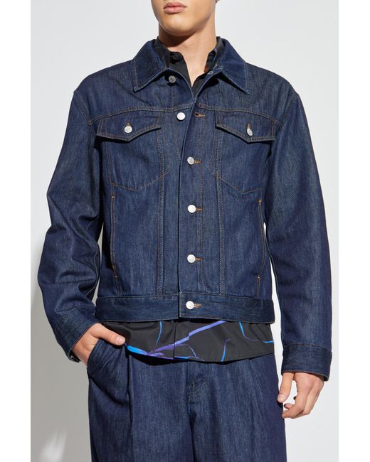 Dries Van Noten Blue Denim Jacket 'Vuskin' for men