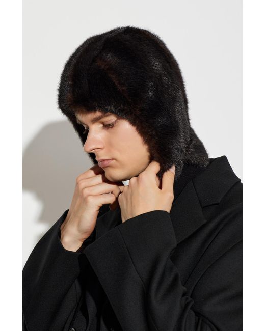 MM6 by Maison Margiela Black Fur Hat for men