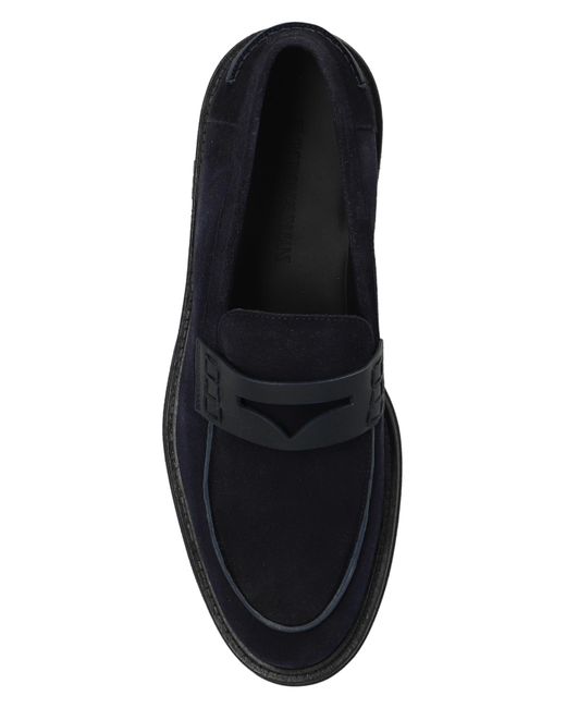Emporio Armani Black Suede Loafers, for men