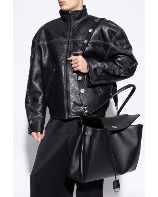Balenciaga Black Leather Bag Strap for men