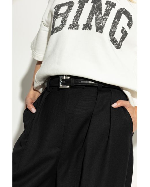 Anine Bing Black Leather Belt