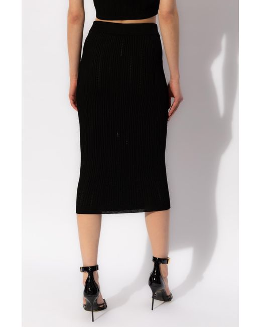 Balmain Black Striped Skirt,