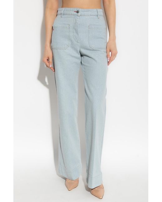 Victoria Beckham Blue Jeans With Logo