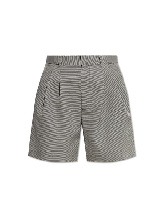 Anine Bing Gray Houndstooth Pattern Shorts
