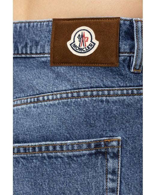 Moncler Blue Jeans With Logo Patch for men
