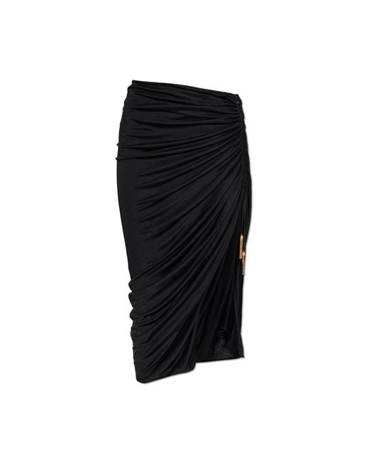 Balmain Black Asymmetrical Skirt