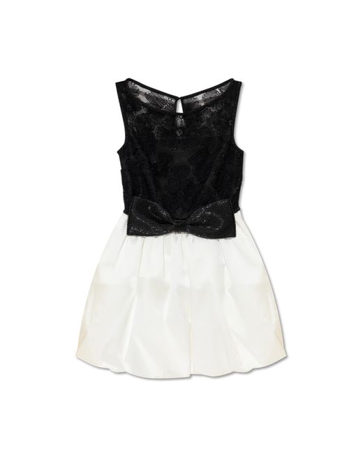 Self-Portrait Black Dress With Shimmering Appliqués
