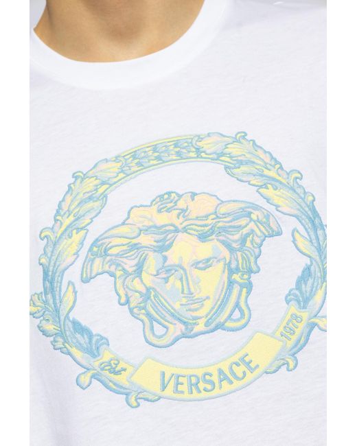 Versace White T-shirt With Logo, for men