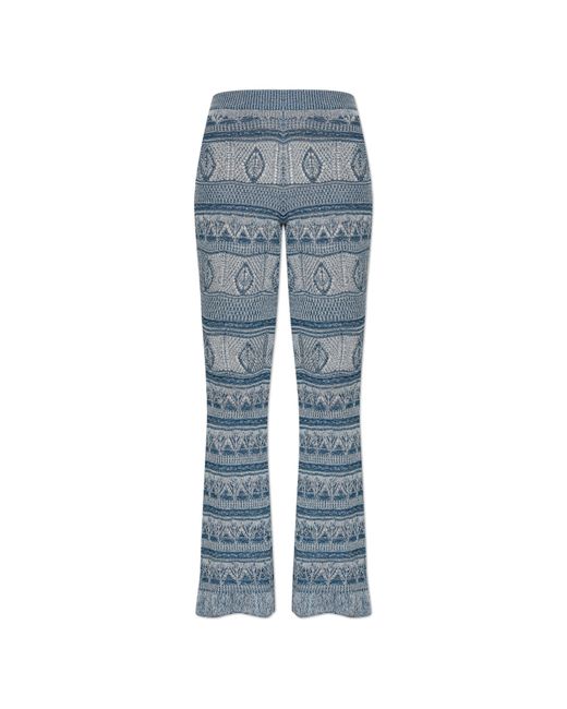 Etro Blue Trousers With Flared Legs